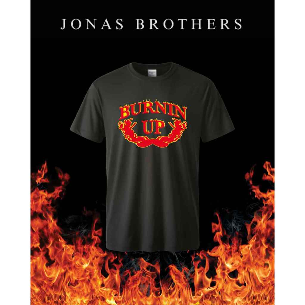 Camiseta Jonas Brothers BURNIN UP - PRETA - 100% Algodão Unissex