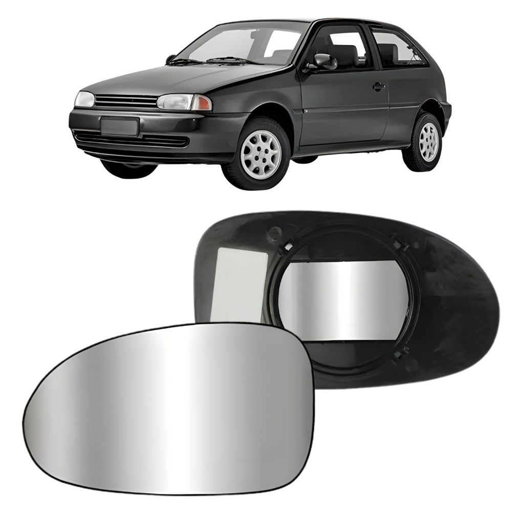 Refil Lente Retrovisor Com Base VW Gol G2 Bola 1995 a 1999 Parati Saveiro