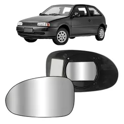 Refil Lente Retrovisor Com Base VW Gol G2 Bola 1995 a 1999 Parati Saveiro