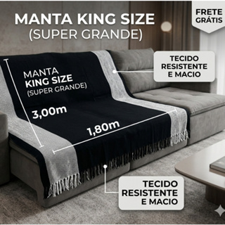 Manta King  3,00M x 1,80M Sofá Grande Grossa Decoração Sala Protetora Decorativa Colcha Coberta em Oferta na Shopee