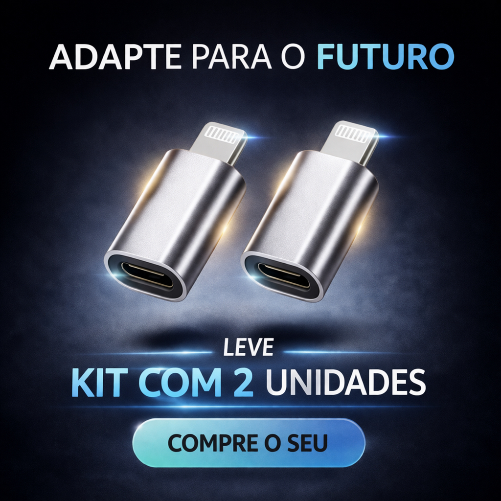 Kit 2 Adaptadores USB-C para Lightning iPhone Conversor iPad 14 13 12 Fone Microfone
