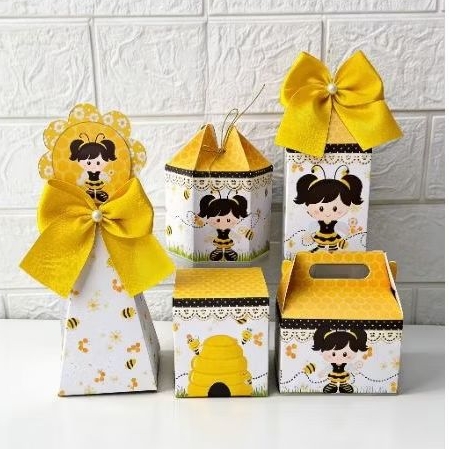 Kit Caixinhas Personalizadas Festa Abelhinha | Lembrancinhas para Aniversário