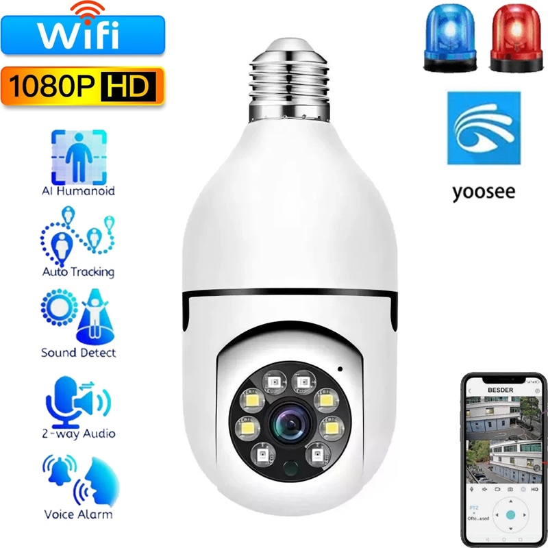 Wifi Câmera iCSee OU yoosee De Segurança Visão Noturna Sensor De Movimento Ip Sirene Monitoramento