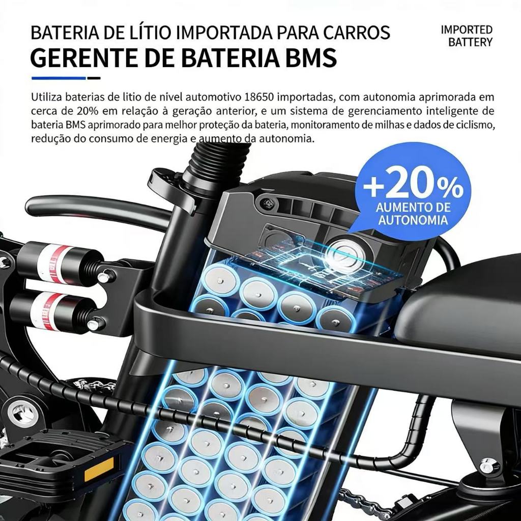 Detalhes do Bicicleta Elétrica Branca 48V Dobrável   Urbana Leve | Transporte Diário | Trabalho