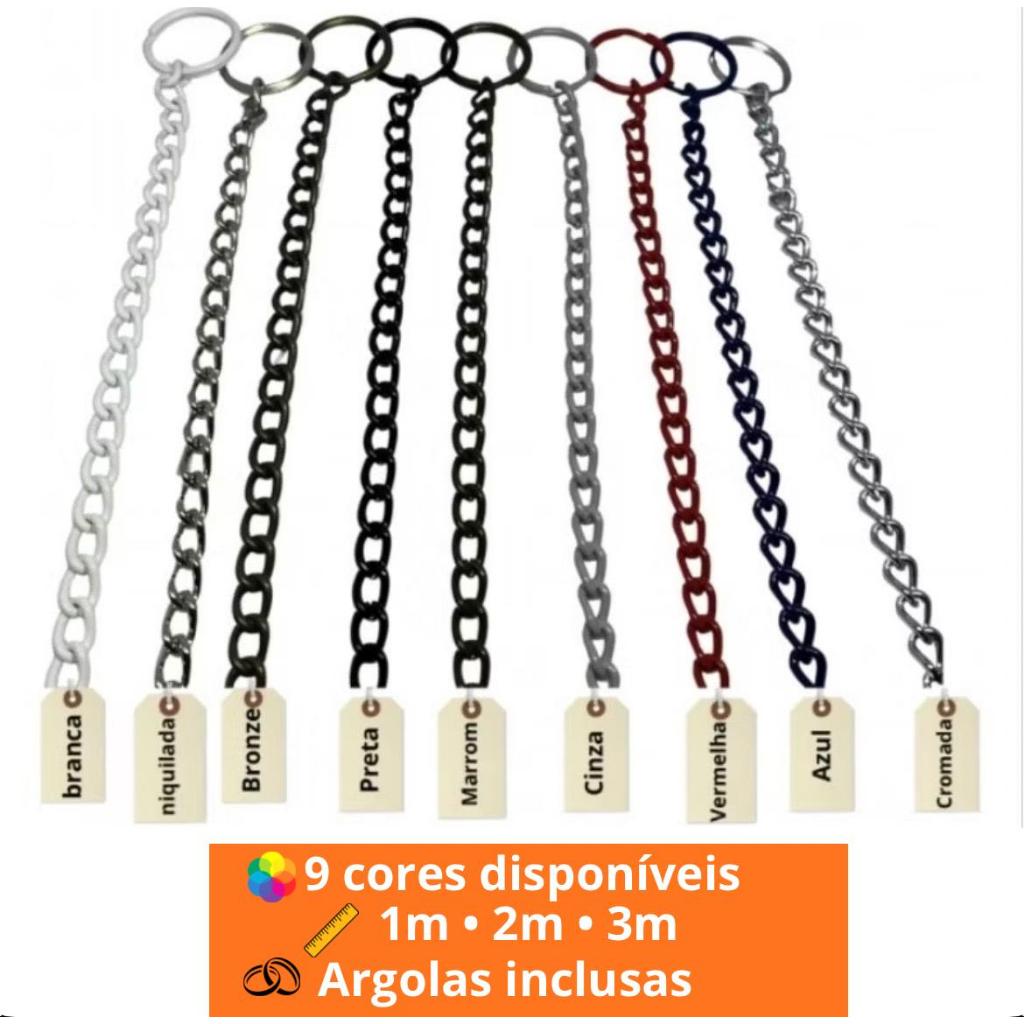 Corrente Para Trinco Basculante 9 Cores  1m 2m 3m + Argolas | Janela Basculante