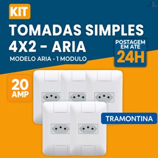 Kit Tomadas 20A 250v 4x2 Aria Para Cozinha e Eletrodomesticos Tramontina em Oferta na Shopee