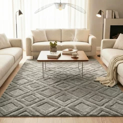 Tapete para Sala 2,00x1,50 Antiderrapante Pelo Baixo Com Relevo Luxoso