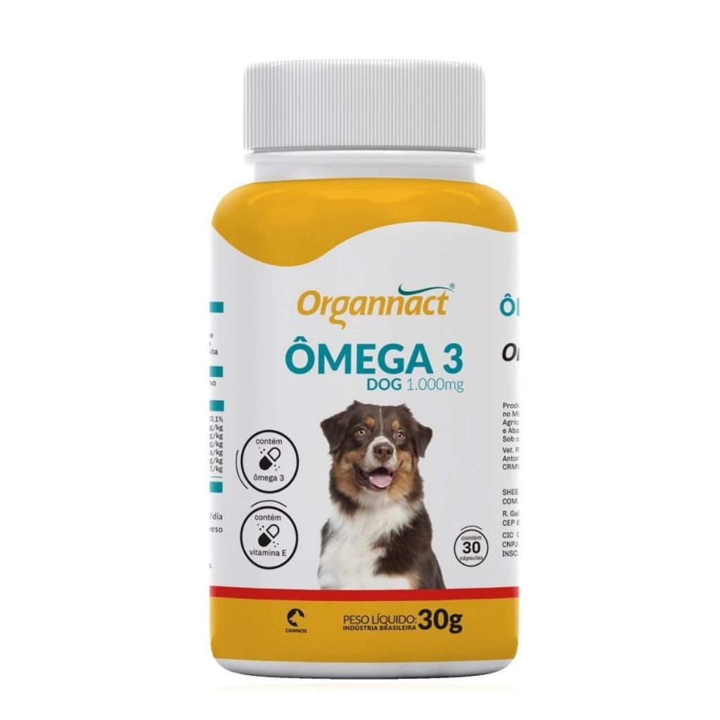 Suplemento Vitaminico Omega 3 Dog 1000 Mg Organnact Cães
