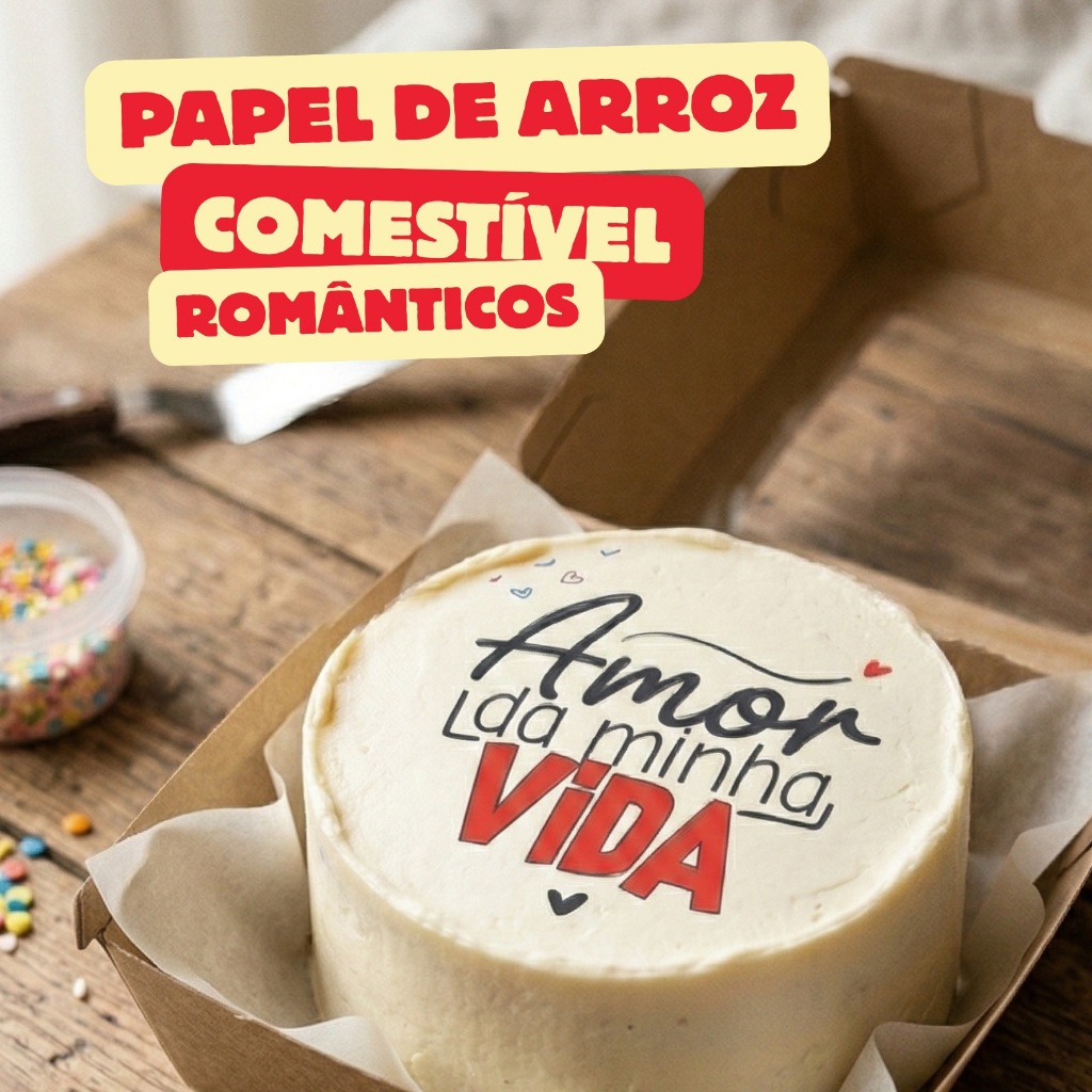 12 papel de arroz flork  namorados 9,5cm Bolo bento  cake bolo festa comestivel misto