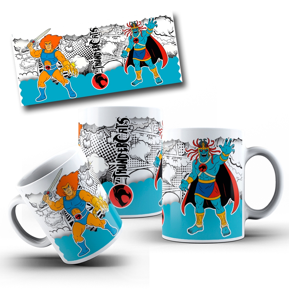 Caneca Personalizada Thunder Cats Lion Contra Mumm-Ra Ultima Forma ThunderCats Alta Qualidade 3044