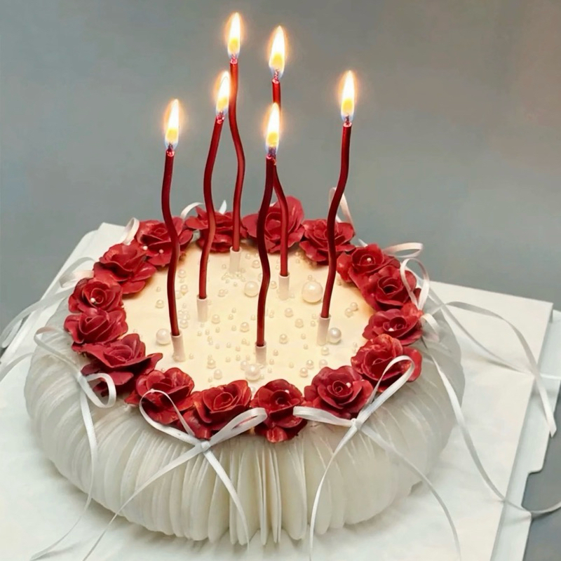 Vela de Aniversário Curva para Bolo Kit com 6 Peças Parafina Decoração Festa em Oferta na Shopee