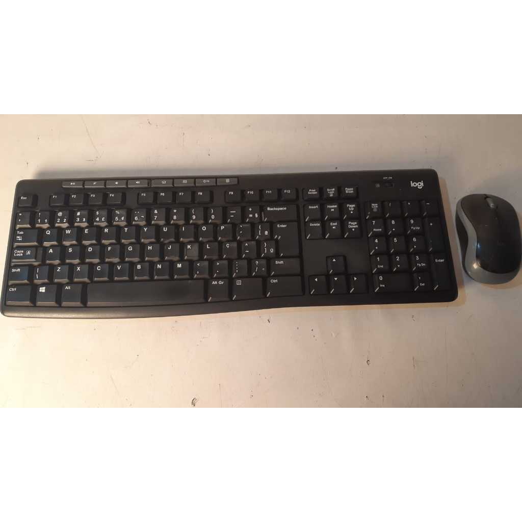 Kit Teclado Sem fio Logitech K270 Com Layout ABNT2 + Mouse - Usado