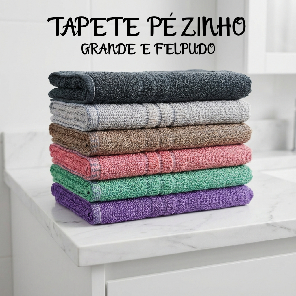 Kit Tapete para Piso Banheiro Pezinho Confort 40cm x 60cm Oferta Imperdível em Oferta na Shopee