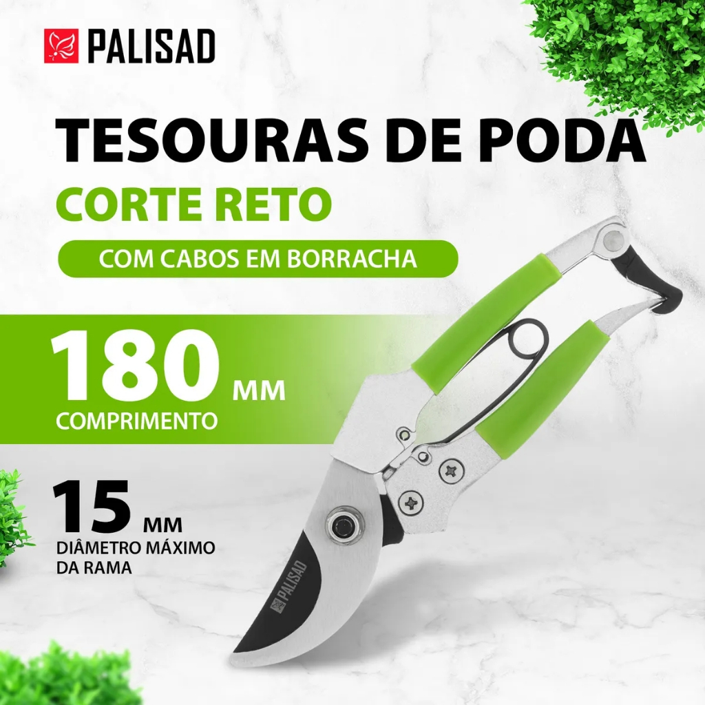 Tesoura para Poda 180mm com Trava e Mola Cabo Revestido de Borracha Palisad 605038 em Oferta na Shopee