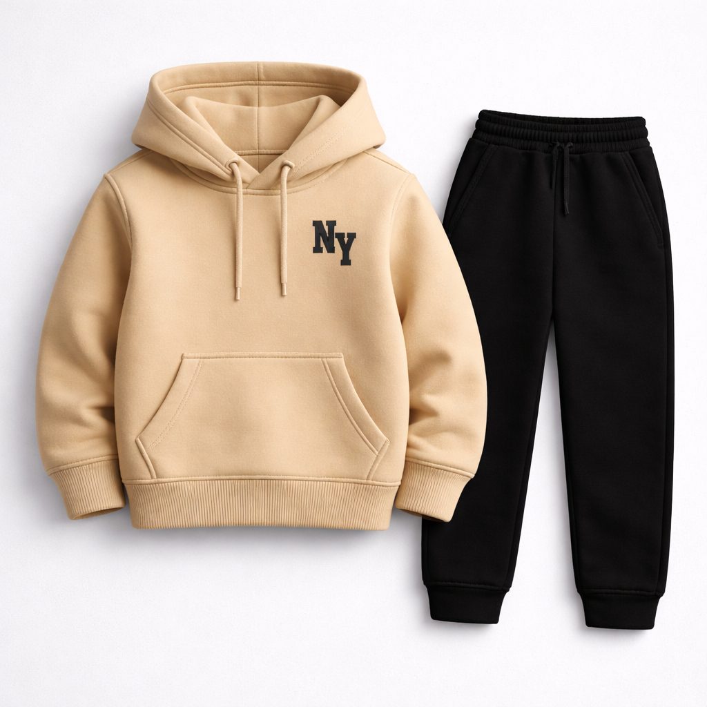 Conjunto Moletom Infantil Blusa de Frio Canguru e Calça  Masculino e Feminino Algodão Flanelado