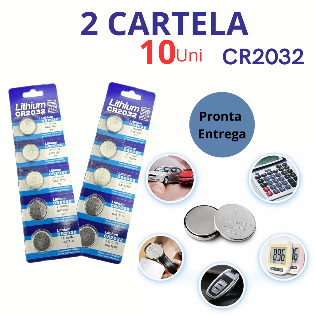 kit 5 e 10 unidades cr2032 3v litio