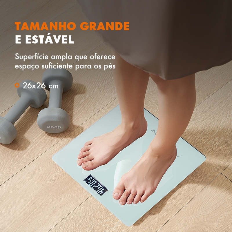 Gaabor Balança Eletrônica Tela LED HD Grande Vidro Temperado USB para Casa e Banho Verde GWS-M03A