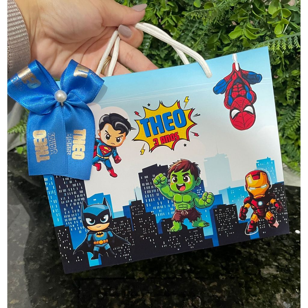 Sacolinha Surpresa Personalizada Heróis Baby | Lembrancinhas | Festa Aniversário | Lancheirinha