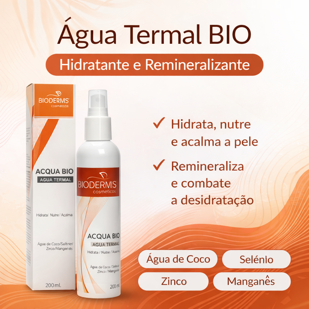Água Termal Facial Hidrata Nutre Acalma a Pele Pós Peeling/Procedimento Estético Biodermis 200ml