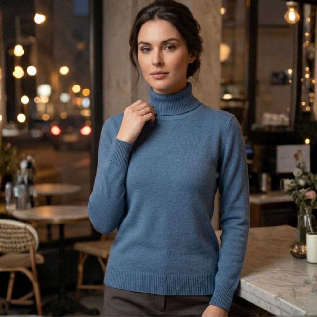 Blusa Cacharrel Feminina Manga Longa Gola Alta Tricot Premium Básica em Oferta na Shopee