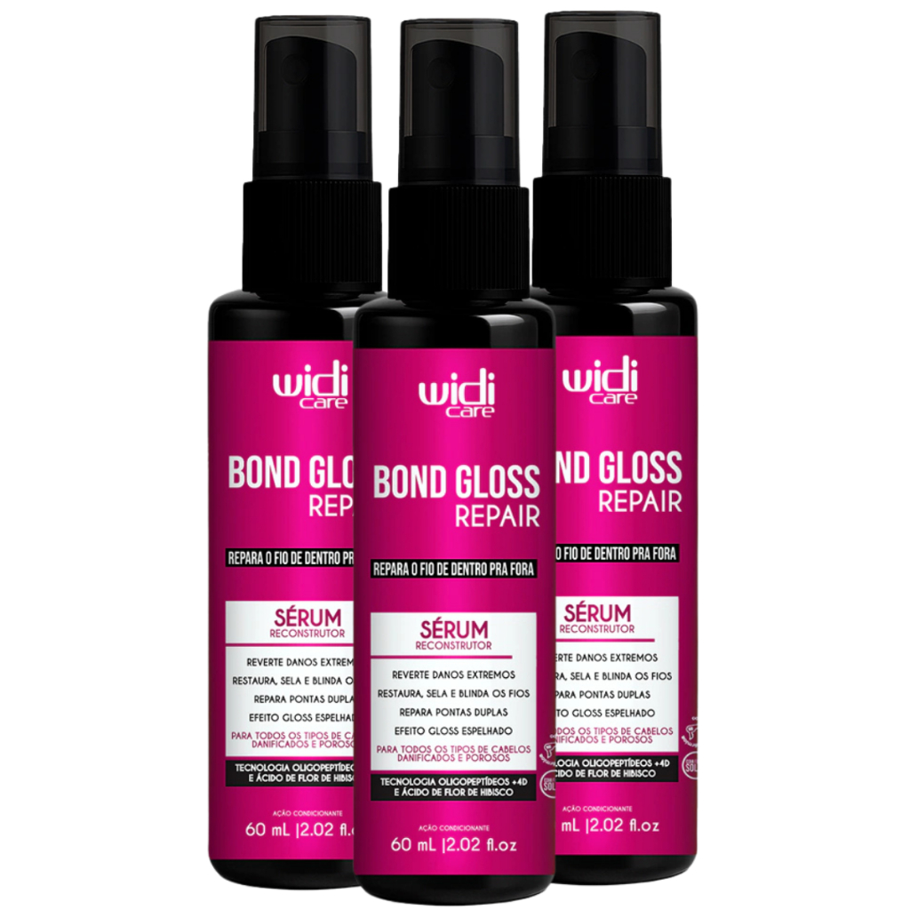 Kit 3 Sérum Reconstrutor Bond Gloss 60ml - Widi Care