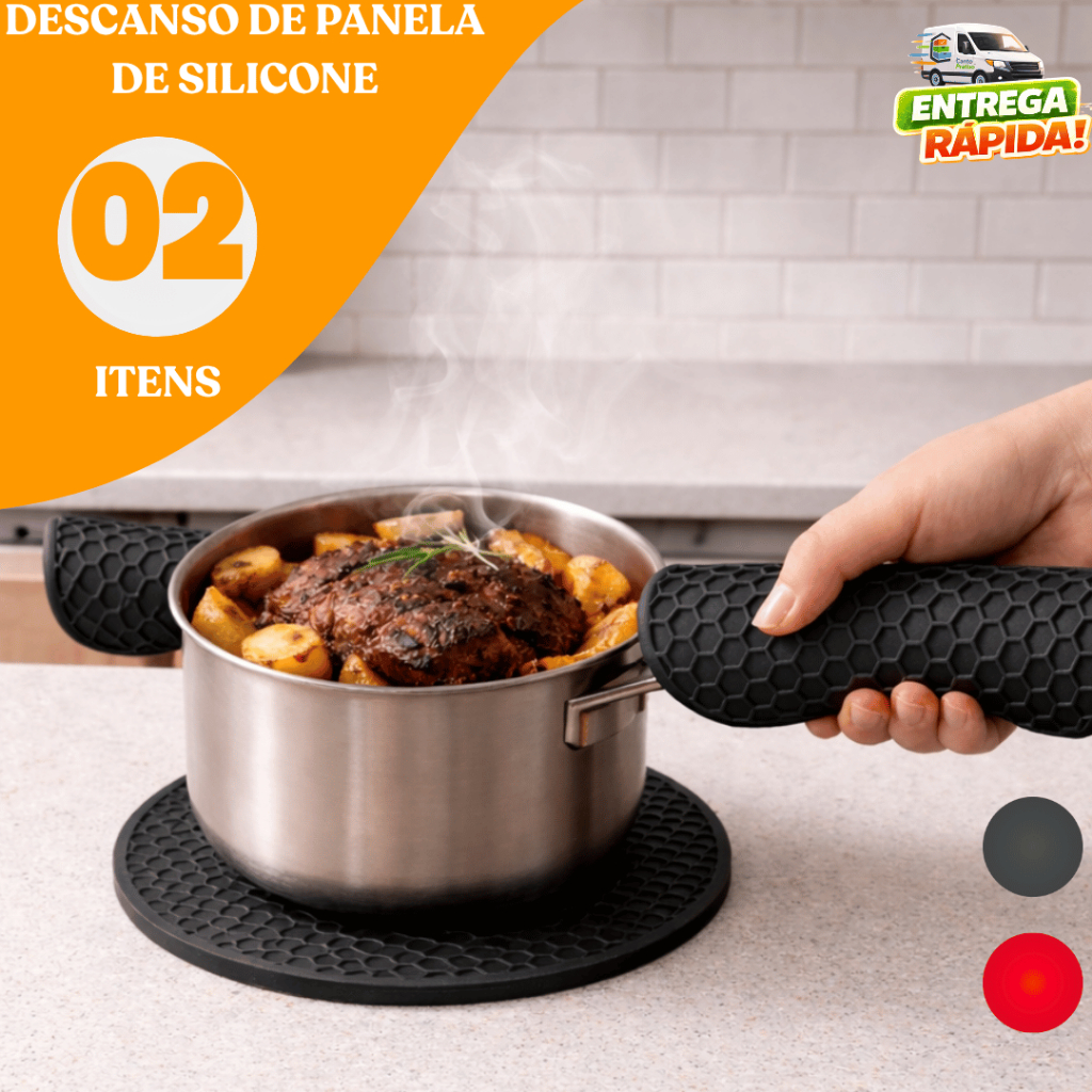 Kit 02/03/05 Descanso de Panela Silicone Cozinha Panela Quente Cozinha Resistente Restaurante
