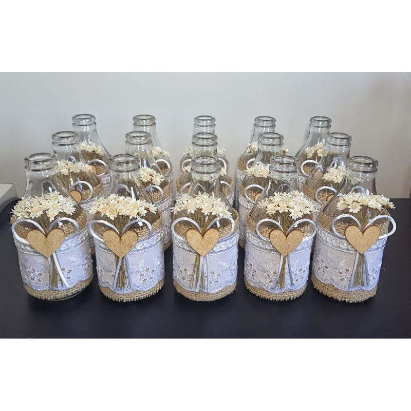 15 Garrafas Decoradas de vidro Centro de Mesa Lembrancinha personalizada decoração de mesa