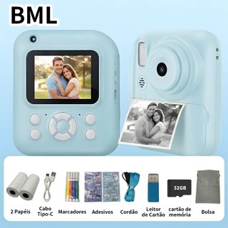 BML Câmera De Impressão Instantânea Infantil Vídeo Fotografia Digital HD Impressora Térmi…