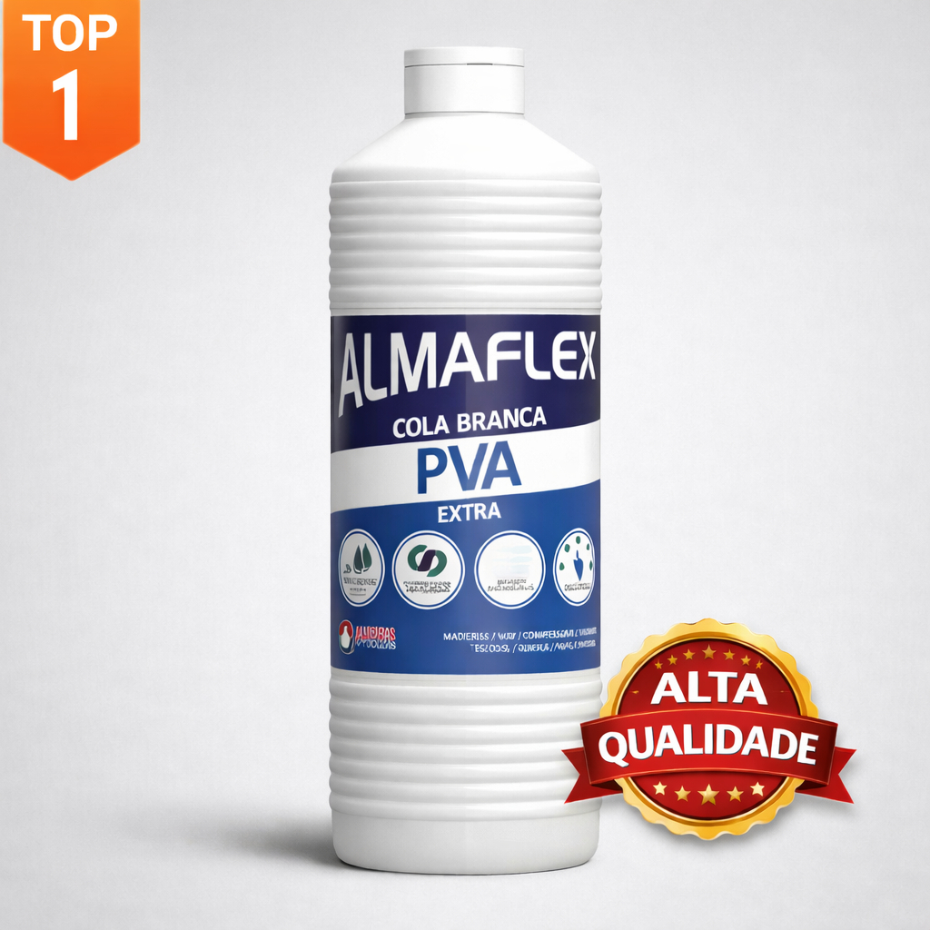 COLA BRANCA EXTRA PVA ALMAFLEX 1kg - 500g Mdf Marcenaria Madeira Slime Cascorez Papelão Pipa Tecido
