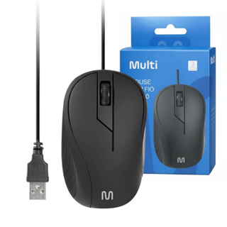Mouse Emborrachado Preto com Fio Usb Multilaser - MO222 em Oferta na Shopee