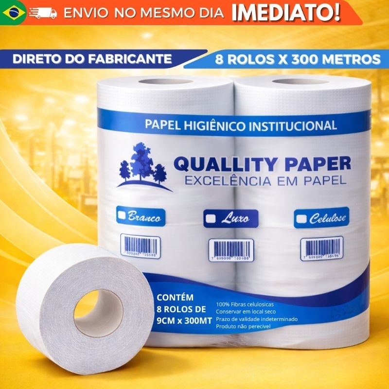 Higienico Rolão Institucional 8 Rolos Branco