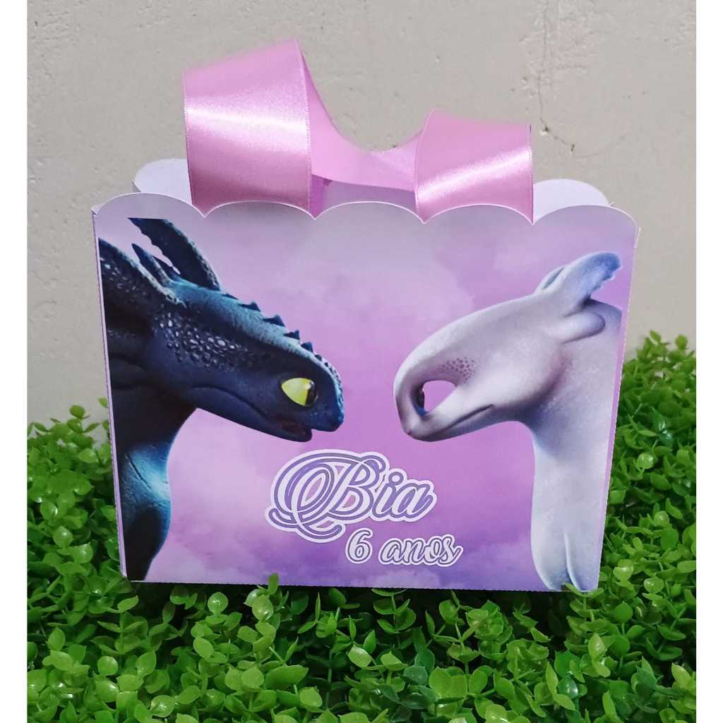 Sacolinha Personalizada Como Treinar o seu Dragão Festa Infantil | Lembrancinha Aniversário | Fazemos Qualquer Tema