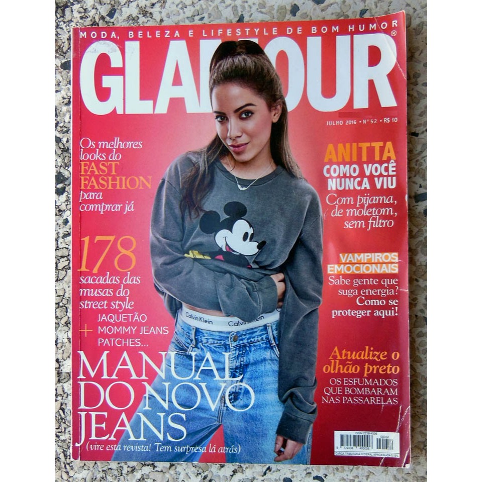 Revista Glamour 52 Anitta Yanna Lavigne - Julho 2016 - Tamanho Pocket