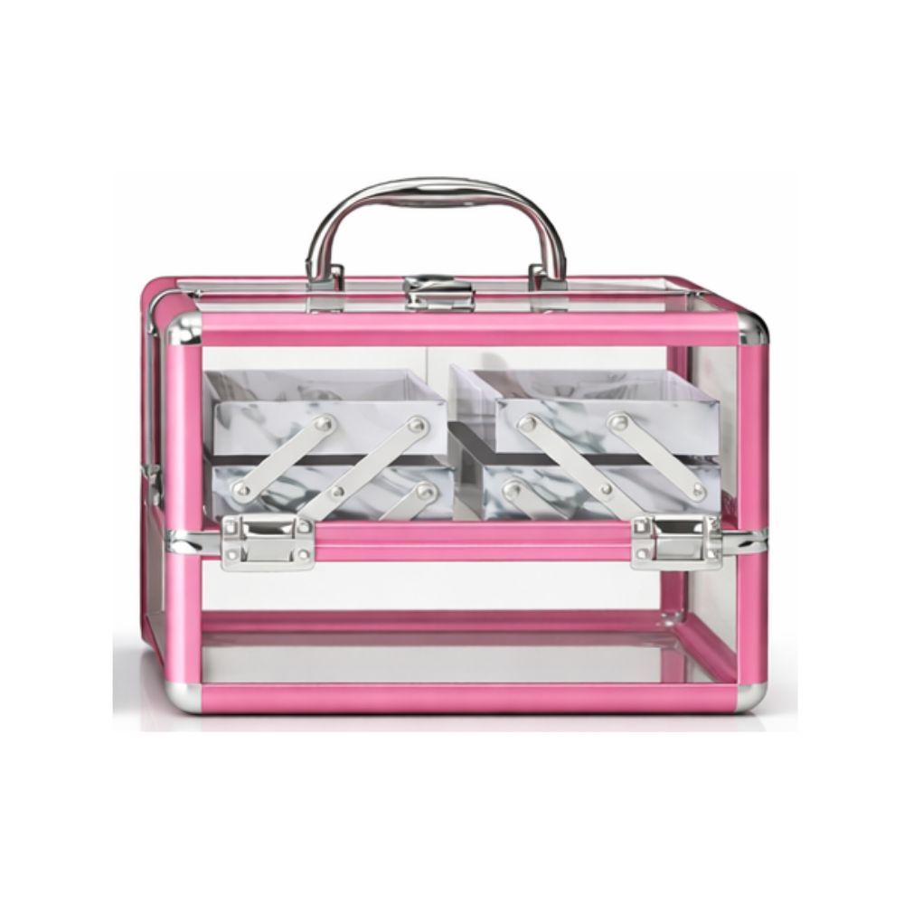 Maleta Organizadora de Maquiagem e Cosméticos com Espelho e Bandeja em Oferta na Shopee