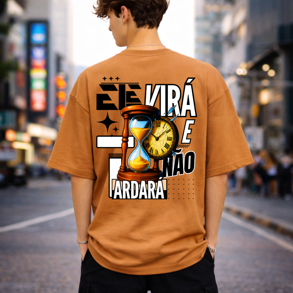 Camisa Camiseta Masculino Oversized Streetwear Estampada Blusa Cristã Religiosa Gospel Ele Vira