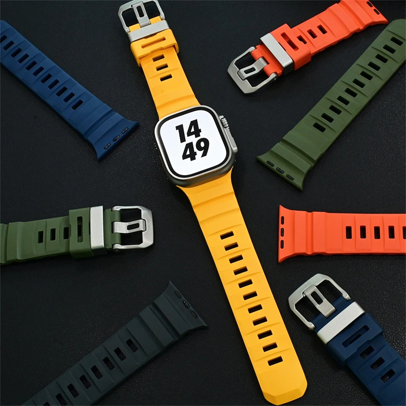 Pulseira Silicone Líquido Premium Ajustável à Prova d'Água para Apple Watch 49mm