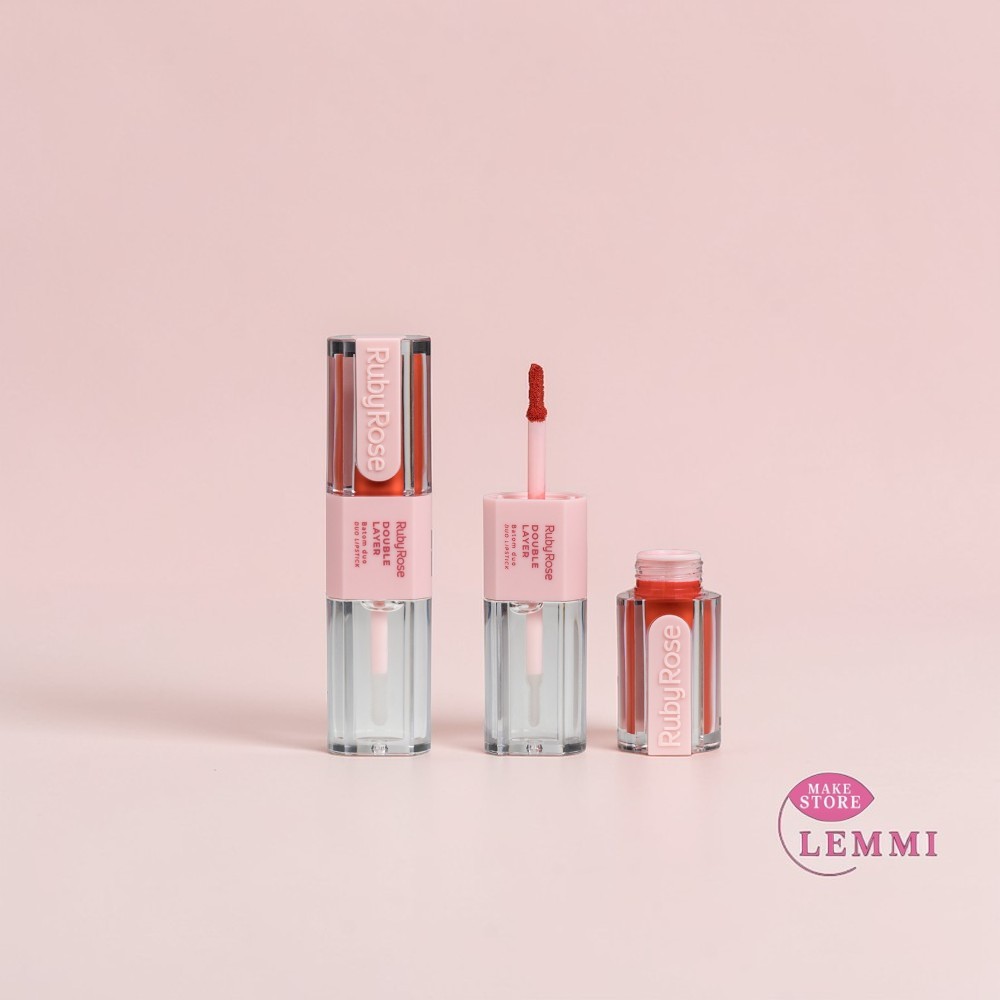 Batom Duo Double Layer- Linha Rosa Ruby Rose