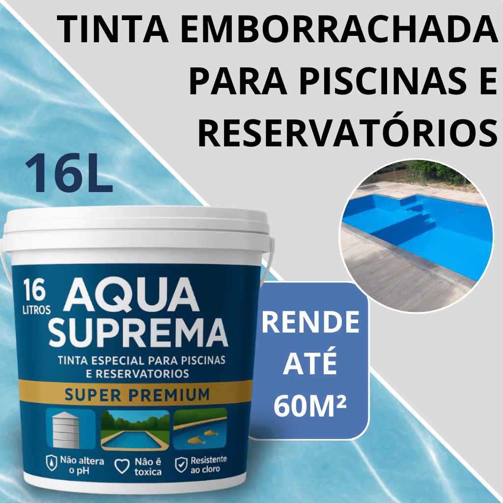 Tinta para Piscina e Reservatório 16L Não Altera pH Impermeável Alta Resistência e Proteção Total