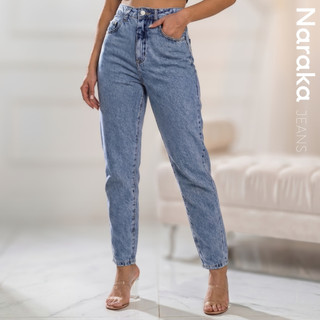 Calça Mom Jeans Feminina Cintura Alta