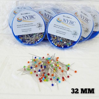 Alfinete Cabeça De Vidro Com 100 Unidade Cada 32MM
