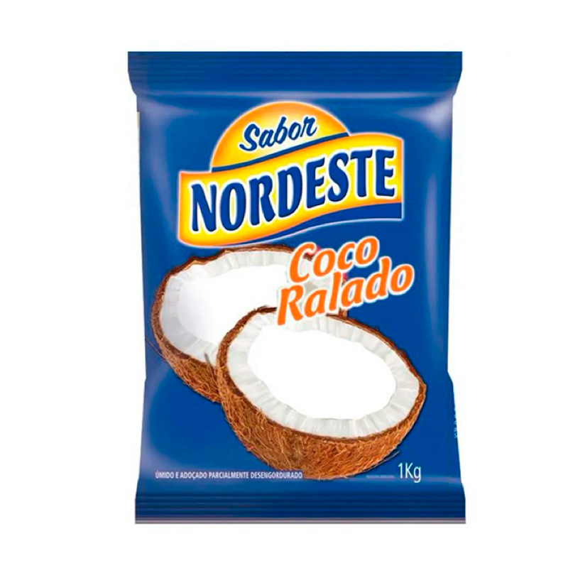Coco Ralado Úmido Adoçado Sabor Nordeste Pacote 1kg