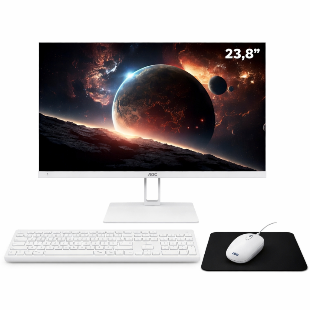 Computador All In One AOC 23.8" Intel Core i5 16GB SSD 512GB Wi-Fi com Kit Teclado e Mouse
