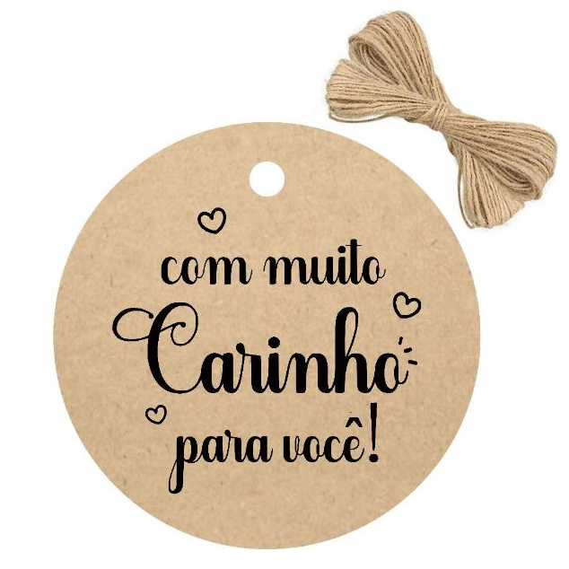 70 Tag Papel Kraft 4cm Com Fio Incluso Pronta Entrega — imagem 2 de 2