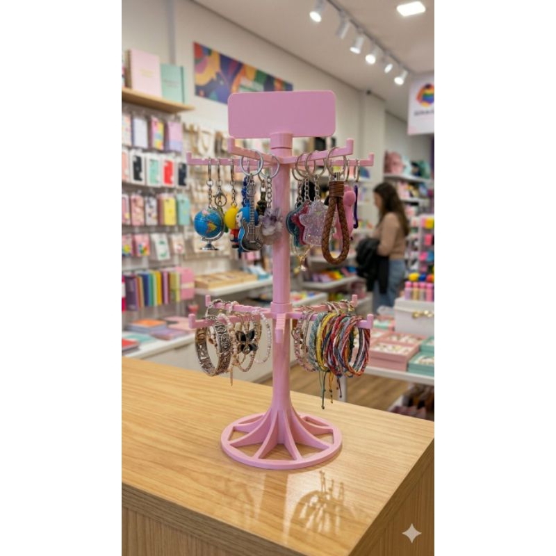 Expositor de Chaveiros e Acessórios Giratório – Organizador Prático e Elegante