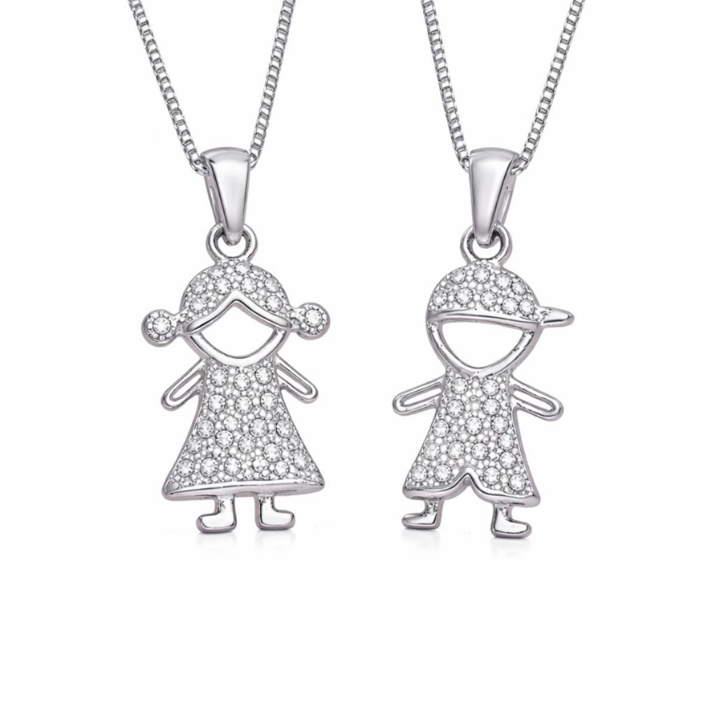Colar Filhos de Prata 925 Presente Perfeito + Caixinha
