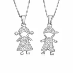 Colar Filhos de Prata 925 Presente Perfeito + Caixinha