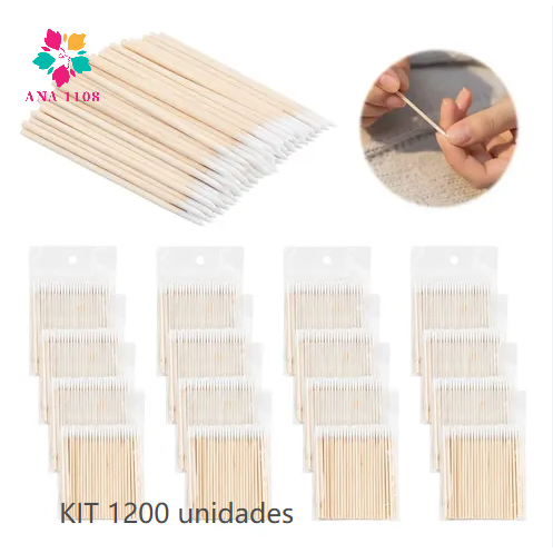 Kit 1200 Unidades Com Algodão De Limpeza Alinhamento Henna Micropigmentação Unha e Boca-Rosa Glam em Oferta na Shopee