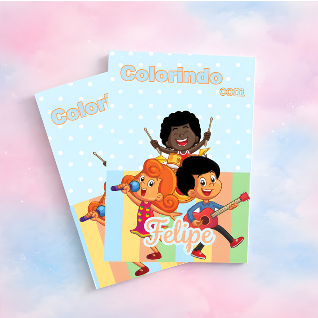 Livro de Colorir - 3 Palavrinhas menino - Personalizado Lembrancinha Aniversário