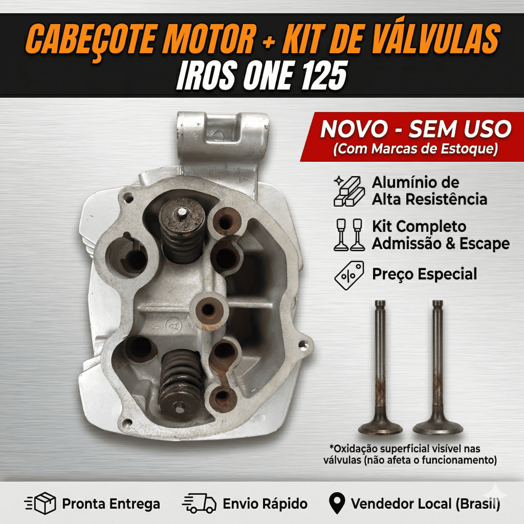 Cabeçote Motor Iros One 125 Es Esd Ex + Kit Válvulas Completo