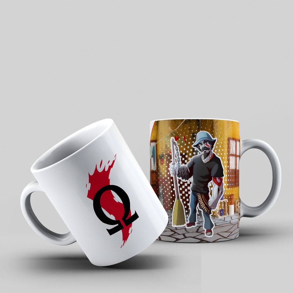 Caneca Seu Madruga Kratos God of War Crossover Humor Geek ☕️🎮
